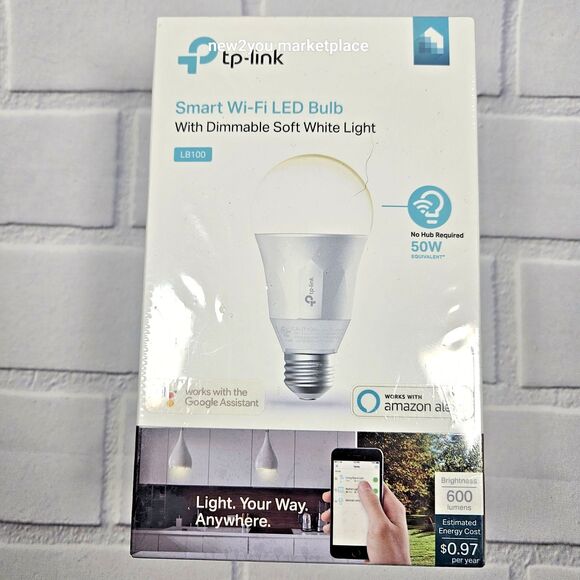 tp-link Smart Wi-Fi LED Dimmable Soft White 50W Light Bulb LB110 New Sealed - Picture 1 of 6